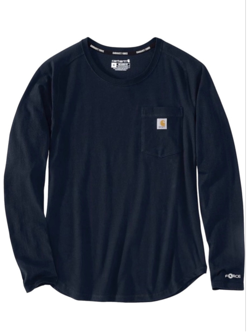 Carhartt Women's Force Relaxed Fit Midweight Long-Sleeve Pocket shirt Navy